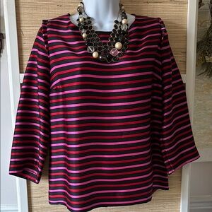 Striped Black and Pink Women's Top
